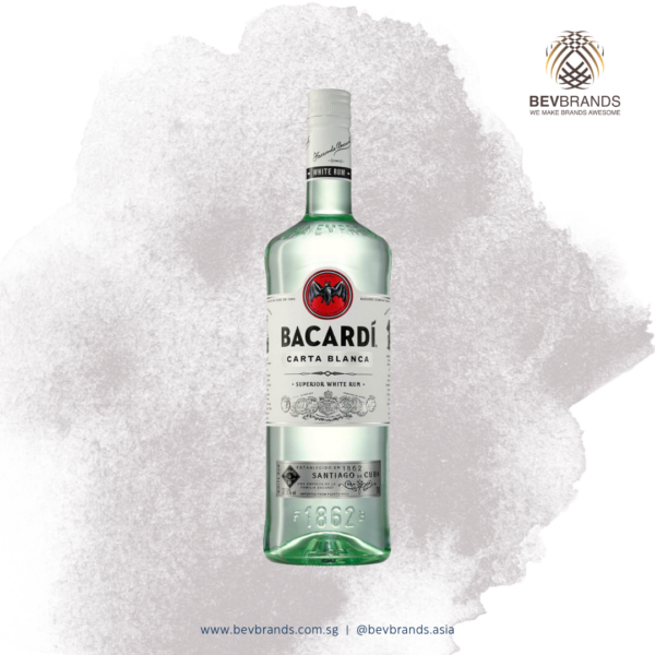 Bacardi Light Carta Blanca Superior White Rum 1L-sq grey bb