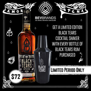 bevbrands singapore golden clover singapore Black Tears Singapore Black Tears Spiced Rum 700 mL 40 Percent ABV with LIMITED EDITION Cocktail Shaker-02 $72