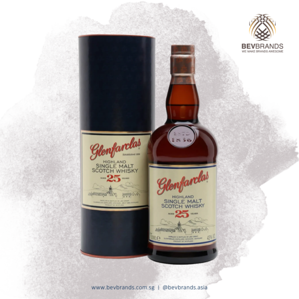 Glenfarclas 25YO Scotch Whisky Singapore 750mL 43% ABV-sq grey bb