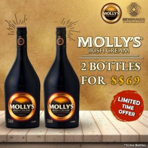 Molly's Irish Cream Liqueur Singapore Promo 1L 17% ABV - 2 bottles