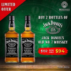 bevbrands singapore golden clover singapore Jack Daniel's Whiskey Singapore Jack Daniel's Tennessee Whiskey PROMO 2 BOTTLES 700 mL 40 Percent ABV-03 $94