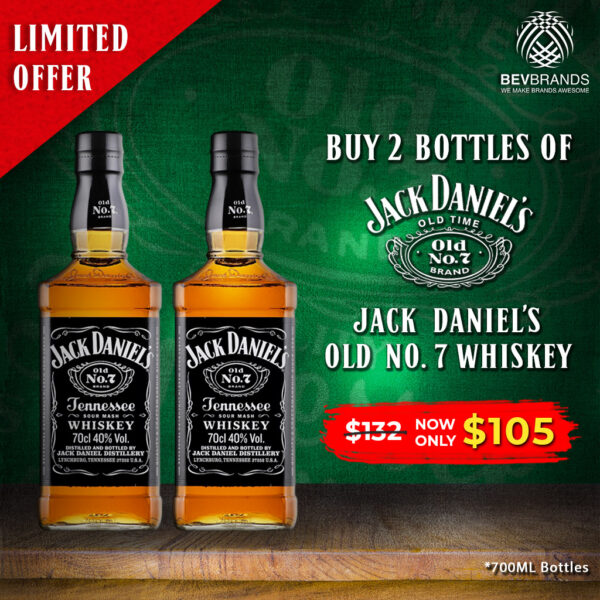 bevbrands singapore golden clover singapore Jack Daniel's Whiskey Singapore Jack Daniel's Tennessee Whiskey PROMO 2 BOTTLES 700 mL 40 Percent ABV-05 $105